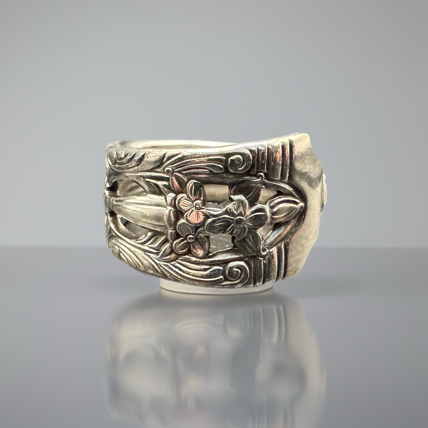 Silver Plate Spoon Ring "Filigree"