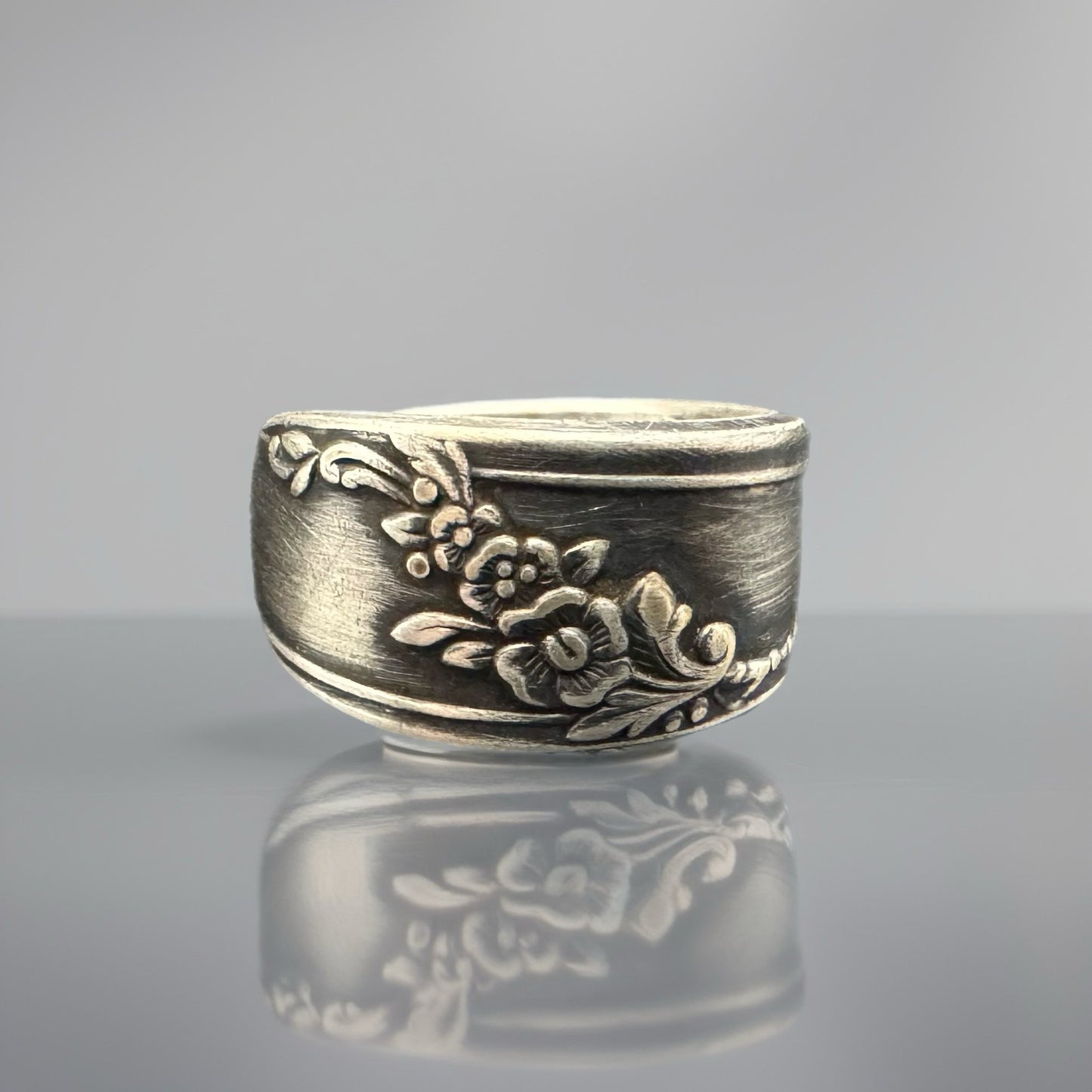 Silver Plate Spoon Ring ~ "Queen Bess II"