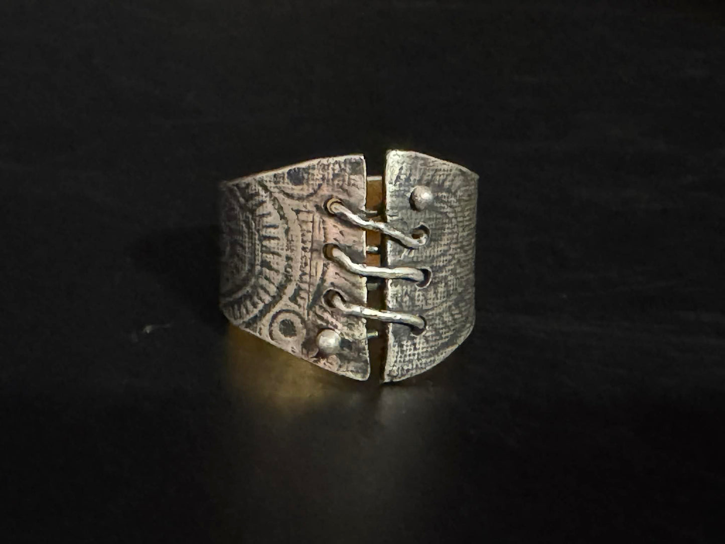 Sterling Silver One-of-a-Kind Corset Ring
