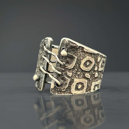 Sterling Silver One-of-a-Kind Corset Ring