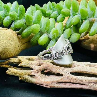 Sterling Silver Whole Spoon Ring ~ "Dobbel Rokokko"