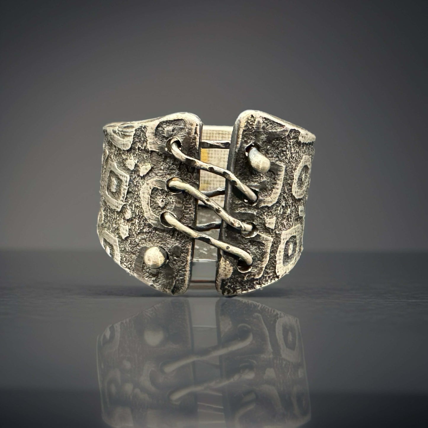 Sterling Silver One-of-a-Kind Corset Ring
