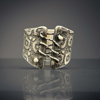 Sterling Silver One-of-a-Kind Corset Ring