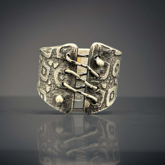 Sterling Silver One-of-a-Kind Corset Ring