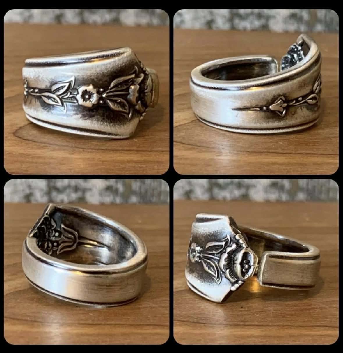 Silver Plate Spoon Ring ~ "Spring Garden"